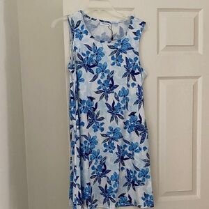 Simple Blue Floral Dress